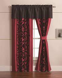 Dawson Black And Red Curtain Set Red And Black Curtains Bedroom Red Red Curtains