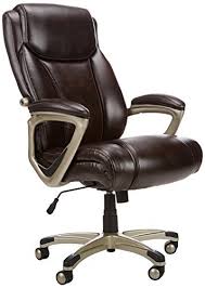 This office chair has a brown finish that lends a stylish appeal to many office decors. Amazon Com Serta Big And Tall Smart Layers Executive Office Chair With Comfortcoils Ergonomic Computer Chair With Layered Body Pillows Black Bonded Leather Furniture Decor