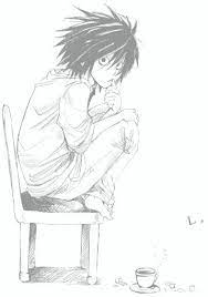 Why does l sit like padmashana in death note? L