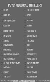 Psychological Thriller Motion Picture Checklist Marvelous Moviestowatch Psychological Thriller Movies Psychological Movies Thriller Movies