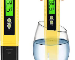 Image of person measuring pH with a pocket pH meter