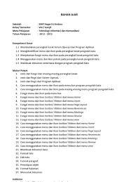 Soal Tik Kelas 8 Semester 1 Doc Ilmusosial Id