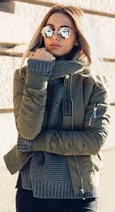 Olive Green Pleated Bomber Jacket 2019 Style Tips On How To Wear A Bomber Jacket Bomber Jacket Outfits Th Cute Winter Outfits Winter Fashion Winter Outfits