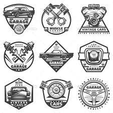 Vintage Car Repair Service Labels Set Car Repair Service Vintage Cars Auto Repair