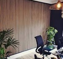 Night Club Interior Wall Design Sound Absorbing Polyester Pet Slatted Wood