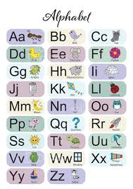 Alphabet chart with pictures (free printable) this colorful alphabet chart has upper and lowercase letters, simple sentences, cute pictures, and a song. Alphabet Chart 2 Digital Files A1 A2 A3 A4 Etsy Singapore