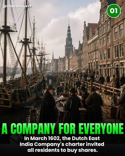 The Dutch East India Company's 1602 IPO created the world's first public shares and stock exchange. #AmsterdamStockExchange #DutchEastIndiaCompany #StockMarketHistory #FirstIPO #FinanceHistory
