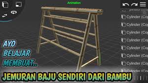 Cara membuat jemuran baju dari bambu. Tutorial Membuat Jemuran Dari Bambu Animasi Prisma 3d Youtube