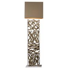 Large sélection de produits ? Lampadaire Bois Flotte Abat Jour En Coton H 169cm