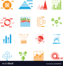 graphs and charts icons or infographic elements