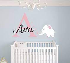 personalized name elephant animal series and hearts bab https www amazon com dp b06xtd9btw ref cm sw r pi nursery wall decals girls wall decals nursery