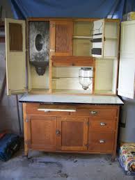 oak hoosier with original tin flour bin