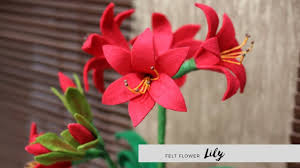 Felt Flower Lily Cara Membuat Bunga Lily Dari Kain Flanel Bunga Kain Tenun Bunga Kain Kain Flanel