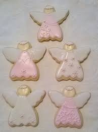 Angel Icing Cookies Pink White Christmas Cookies Decorated Angel Cookies Cookie Decorating