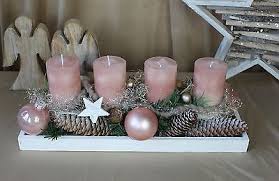 Adventsgesteck Adventskranz Weihnachten Advent Langlich Natur Rosa Landhaus Weihnachtsdekoration Deko Weihnachten Advent Deko Weihnachten Adventskranz