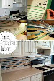 I gently tapped the hammer on the chisel to start loosening the grout around the old backsplash. How To Paint A Backsplash To Look Like Tile Reality Daydream