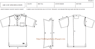 Spec Sheet For Mens Short Sleeve Knit Shirts Clothing Industry