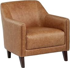 Amazon Com Amazon Brand Stone Beam Grover Modern Living Room Accent Chair 30 W Cognac Leather Ki In 2020 Accent Chairs Leather Accent Chair Living Room Accents