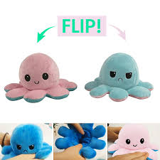 Die krake hat viele tolle überraschungen an ihren greifarmen. Doppelseitiger Mood Oktopus Pluschtier Rosa Blau