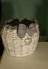 Decorative Paper Basket With A Ribbon Paper Weaving Paper Basket Diy Weaving