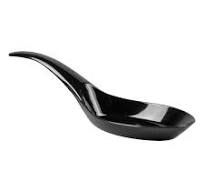Mini Serve Black Plastic Wave Spoon - 5" x 1 1/2" - 100 count box