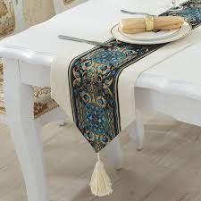 Simple And Modern European Luxury Table Runner Embroidered Linen Solid Coffee Table Runner Tablecloths Mediter Luxury Table Solid Coffee Table Table Runner Diy
