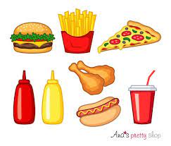 Fast food images clip art. Fast Food Clipart Hamburger Clipart Pommes Frites Pizza Etsy