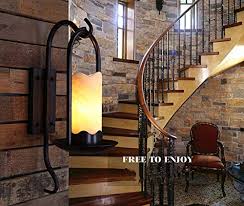 Ladiqi Industrial Vintage Wall Sconce Lighting Fixture Loft Retro Indoor Wall Lamp Light Cylindrical Alabaster Shade Farmhouse Goals