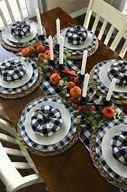Buffalo Plaid Table Runner Black White Plaid Runner 9ft Etsy Natural Thanksgiving Table Dinner Table Decor Farmhouse Fall Decor