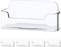 Tray holders with 4 or 8 compartments display the business cards of multiple people at once. Buy Zipcci 4 Pack Business Card Holder For Desk Office Clear Business Card Holder Stand Display Plastic Business Card Stand Acrylic Business Card Holder Fits 30 50 Business Cards Online In Uae B08f3c317z