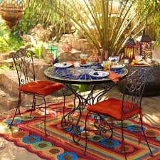 Rania Table Blue Mexican Patio Outdoor Patio Table Spanish Decor