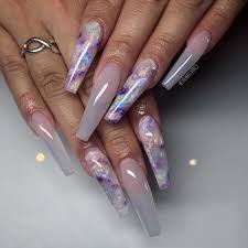 Purple Mother Of Pearl Love How This Turned Out And Loving The Bioseaweedgel Taro Slushie Color Ballerina Nails Ballerina Nails Designs Squoval Nails