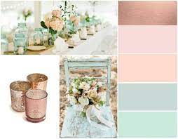 Rose gold hair trend a stunning blend of red, pink and blonde shades created the perfect mix of rose gold hair that truly complements any skin tone and is also quite wearable. Adorable Wedding Color Combination Ideas That Are Trend 2019 Top 12 Pictures Gold Wedding Colors Wedding Color Palette Inspiration Rose Gold Color Palette