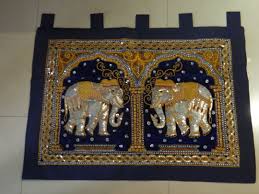 Quick view baby elephant blowing bubble gum wall tapestry. Thai Elephant Tapestry Blue And Gold Sold Elephant Tapestry Tapestry Wall Tapestry