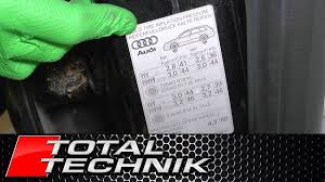 Where To Find The Correct Tyre Pressure Settings Audi A4 S4 Rs4 B6 B7 Total Technik