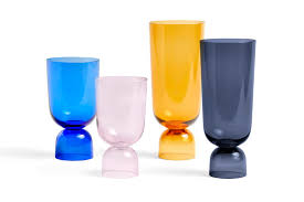 Elegant tropical bouquet, white orchids. Hay Bottoms Up Vase L Navy Blue Finnish Design Shop