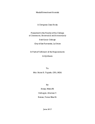 Bernie madoff in 2013 said he was ashamed of cheating thousands of people out of their life savings. Doc Madoff Investment Scandal A Company Case Study Emetess Catbagan Academia Edu
