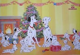 $9.95 disney 101 dalmatians movie teachers poster with activities on the back. Disney 101 Dalmatians Family Of Dogs Around Christmas Tree Poster From Asia Ebay