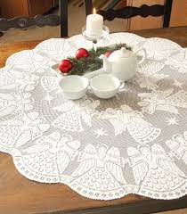 Glorious Angels Round Table Topper 45 Table Toppers Topper Lace Table