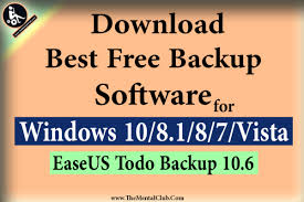 Pin On Download Best Free Backup Software For Windows 10 8 1 8 7 Vista Easeus Todo Backup 10 6 Application