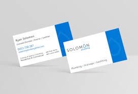 3.5 x 2 min qty: Solomon Plumbing Business Cards Joel Riddell Creative