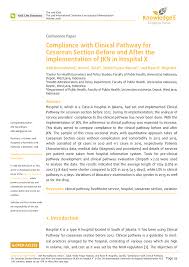 Pdf Compliance With Clinical Pathway For Cesarean Section Before And After The Implementation Of Jkn In Hospital X