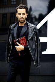 More Shoulder Draping Seen At Paris Fashion Week Mens Street Style Mens Fashion Blog Leather Jacket Men