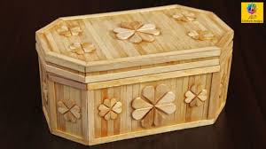 Diy Jewellery Box From Popsicle Stick And Cardboard Handmade Jewellery Box Popsicle Craft Idea Yo In 2020 Jewelry Box Diy Craft Stick Crafts Handmade Jewelry Box