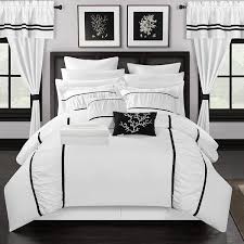 Supersoft brushed microfiber, pleated details will and create pure luxury on any bed with. Amazon Com Chic Home Mayan 24 Piece Bed In A Bag Comforter Set King White Home Kitchen
