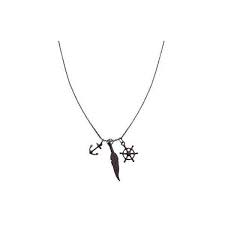 Tomboy Charm Necklace 26 Liked On Polyvore Featuring Jewelry Necklaces Charm Silve Silver Feather Necklace Anchor Charm Necklace Anchor Necklace Silver