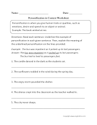 Personification Figurative Language Worksheets Figurative Language Worksheet Similes And Metaphors Figurative Language