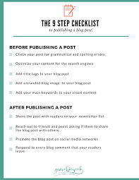 9 Things To Do Before And After Publishing A Blog Post 2019 Yourchicgeek Blog Checklist Life Hacks Websites Blog