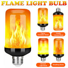 1 2 4 Pack E27 Led Flicker Flame Light Bulb Simulated Burning Fire Effect Decoration Lamp Walmart Com Walmart Com