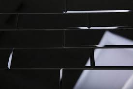 3 X 10 Subway Brick Black Glass Tile With Beveled Edge For Kitchen Backsplash Bathroom 55 Tiles Kit Covers Kitchen Backsplash Glass Tile Bathroom Backsplash